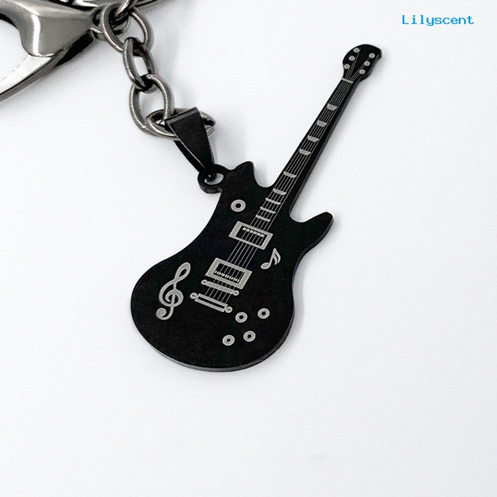 Ls Kalung Stainless Steel Motif Not Musik Bentuk Gitar Gaya Keren Untuk Pria Hadiah Festival