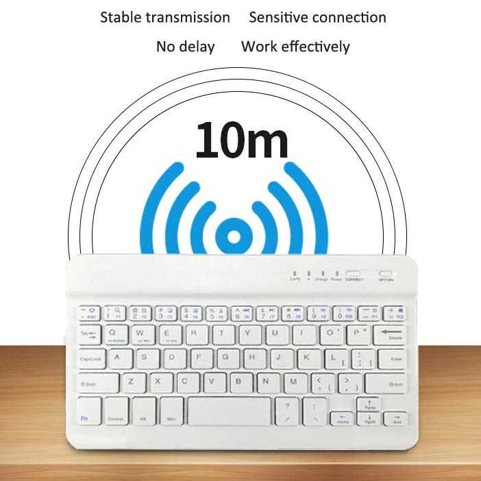 Keyboard Wireless Mini Portable - Keyboard Wireless Bluetooth Rechargeable 10 Inch - Keyboard Laptop / Komputer - Kantor / Sekolah / Kuliah