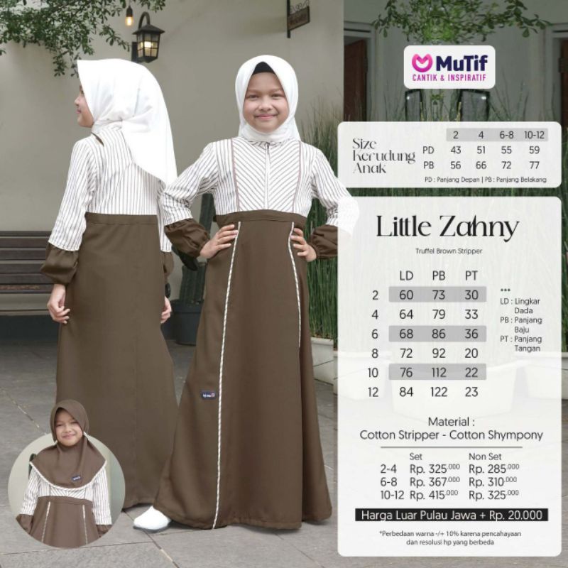 Sarimbit Mutif 2023 Sarimbit Zahny Series Truffel Brown Stripper Gamis Zahny Koko Zahid