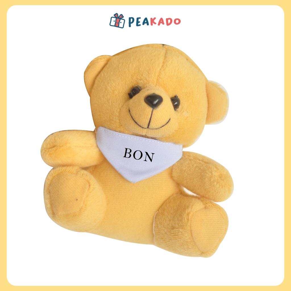 Boneka Teddy Bear Kecil Mini Beruang Lucu Custom Nama Ulang Tahun Tedy Untuk Buket Wisuda Hadiah Souvenir