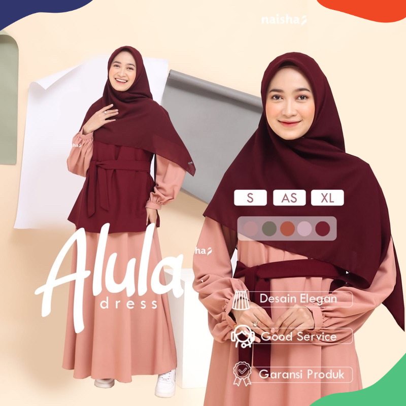 Naisha Official /  Alula Dress/ Dress 3 in 1 Dilengkapi Vest / Overall Dress Rompi /  Dress Korea / 