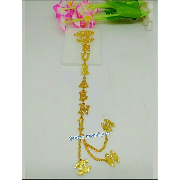 Bros dagu nama pakai Permata / peniti hijab / Bros nama / pin