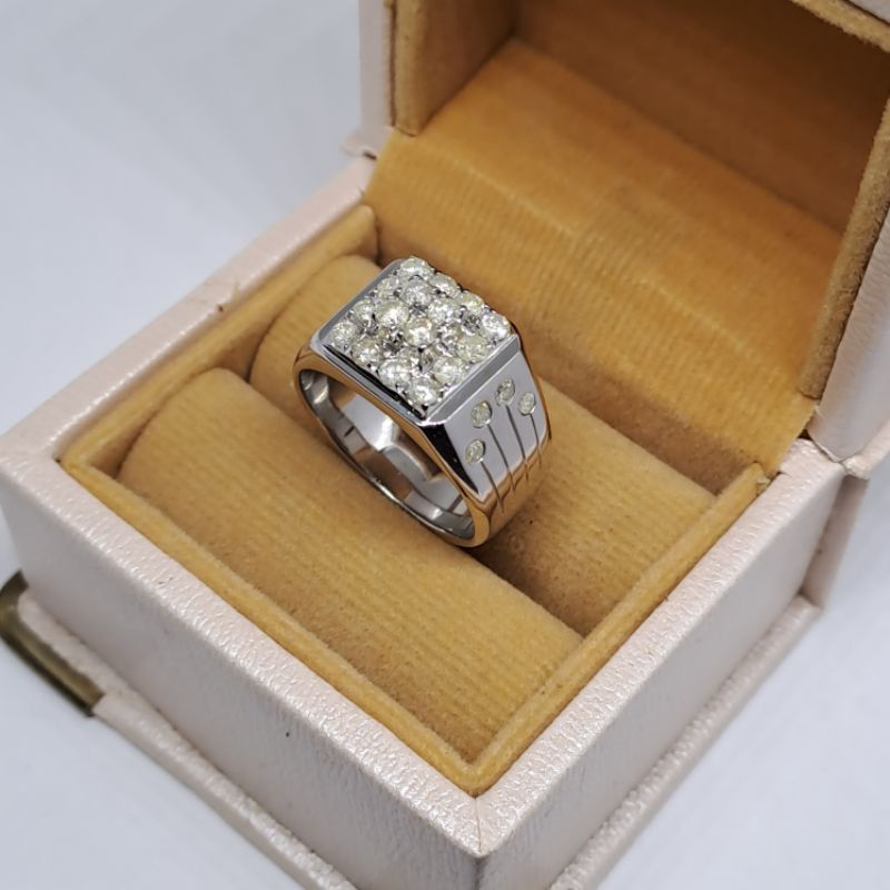 cincin berlian pria perak mewah elegan berlian eropa