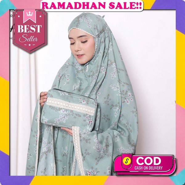 Alluna - Mukena Dewasa Silky Daily Lasercut 2In1 Chain Series Aleena Mukena Traveling Mini Pouch Muk