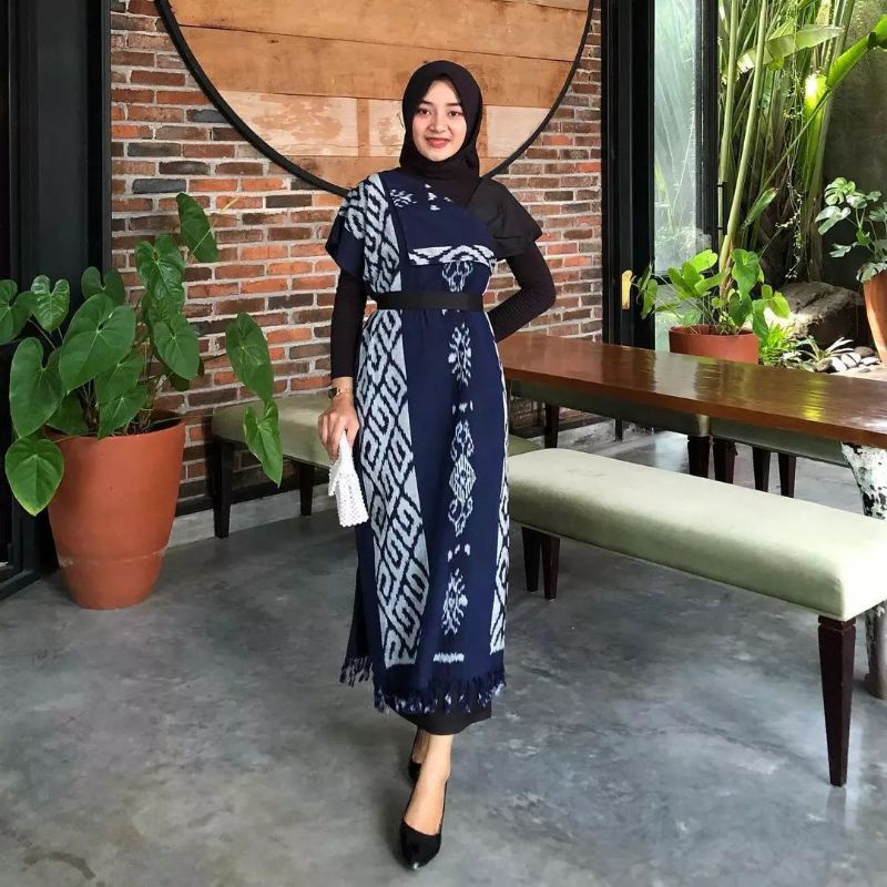 AURORA DRESS TENUN - DRESS TENUN NAVY