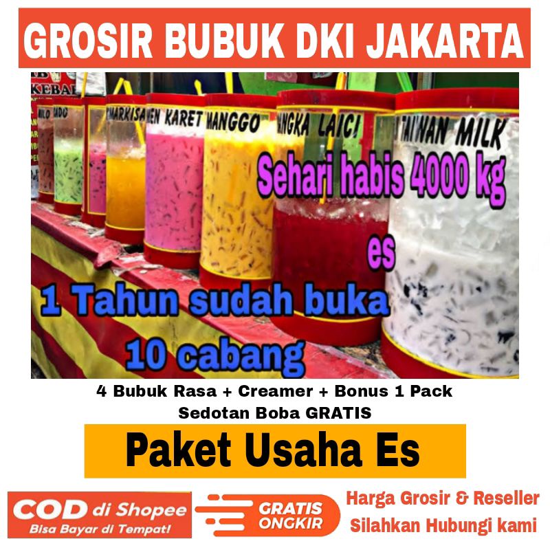 Jual Paket Usaha Es Buah Cappucino Viral Pinggir Jalan Bubuk Minuman