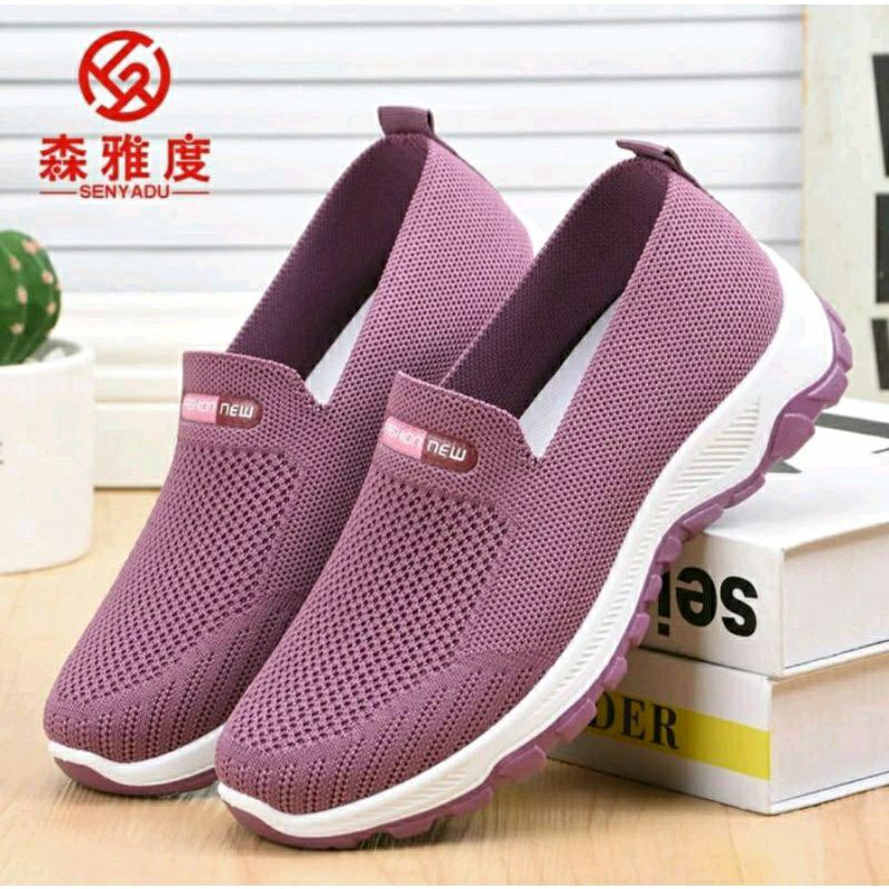 sepatu sneakers import wanita sepatu olahraga santai rajut 104 + Packing pake kotak