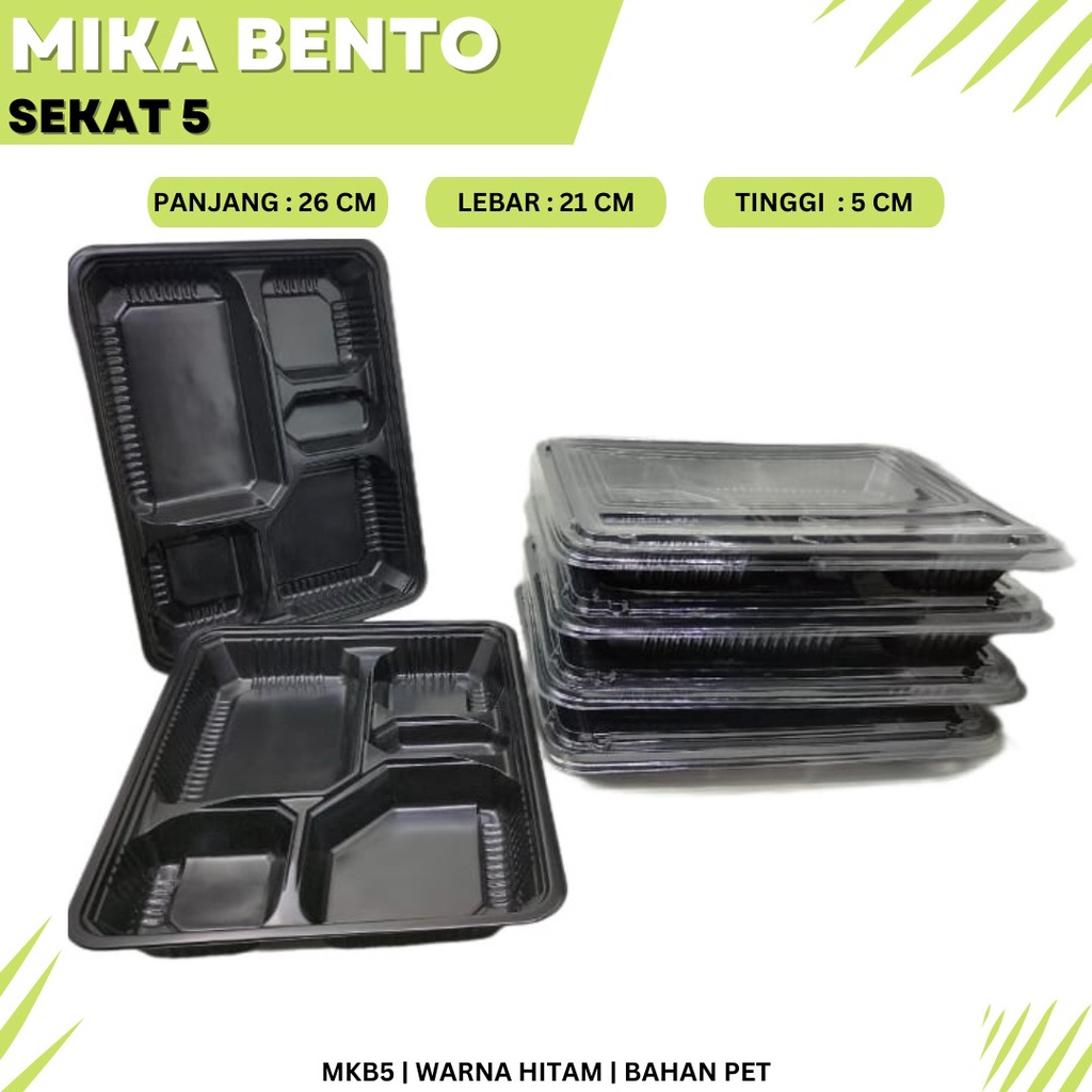 Mika Bento Sekat 5 Bento Sekat (Isi 10 Pcs-MKB5)