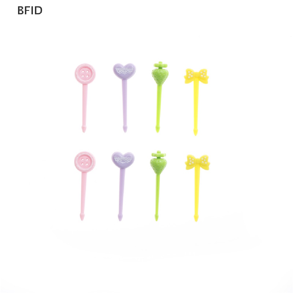 [BFID] 8pcs Garpu Kue Permen Warna Mini Fruit Snack Dessert Fork Untuk Pesta Fruit Pick Decor [ID]