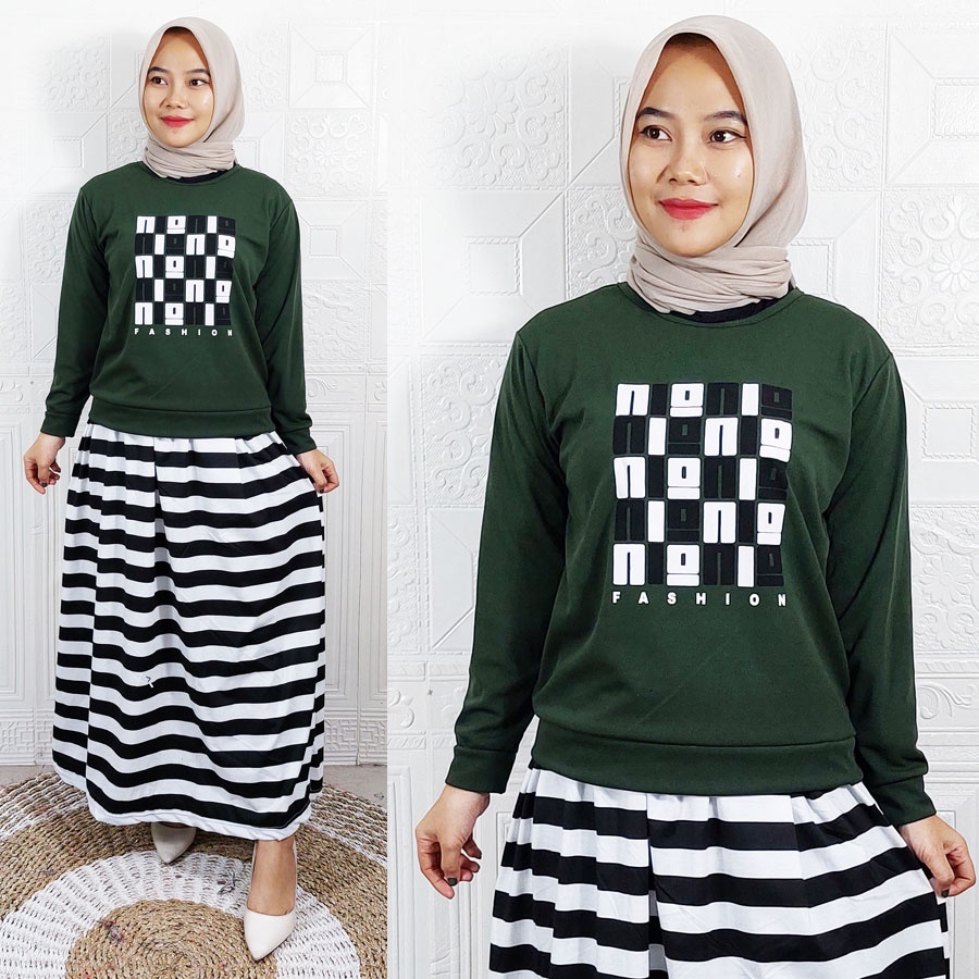 GL FASHION DWANDA SETELAN WANITA ATASAN NIONIE WANDA SET ROK PANJANG