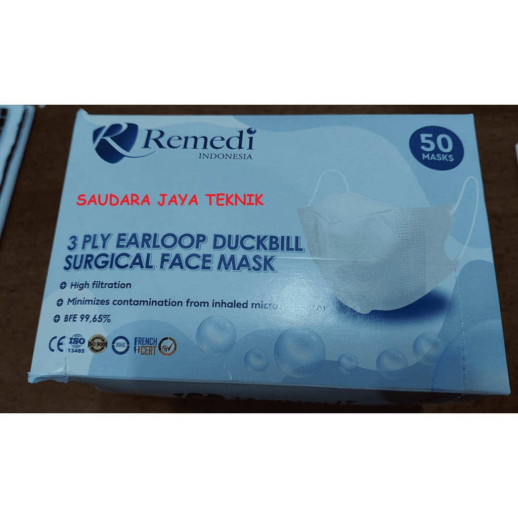 Masker Duckbill Earloop 3PLY isi 50 PCS | Duckbill Surgical Face Mask | 1 Karton isi 40 Box