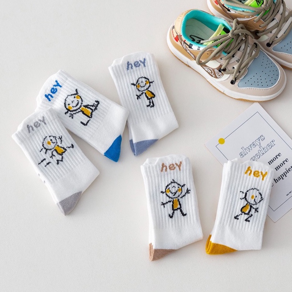 BRGUNIK Kaos Kaki Anak Lucu Kaus Kaki Bayi Motif Hey Karakter KK065