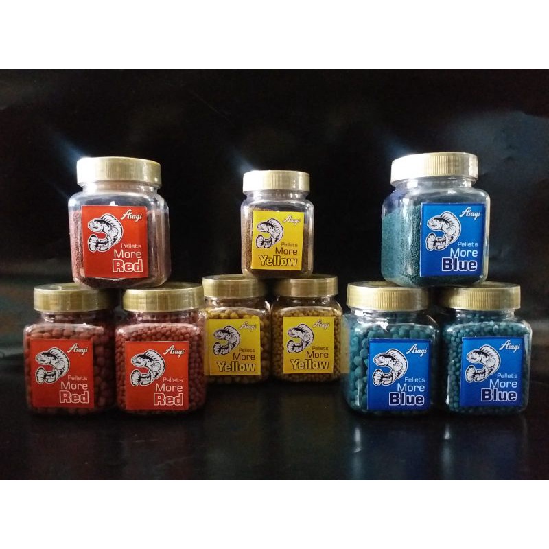 pelet channa pakan channa pelet carophyll super asagi red blue yellow 100g