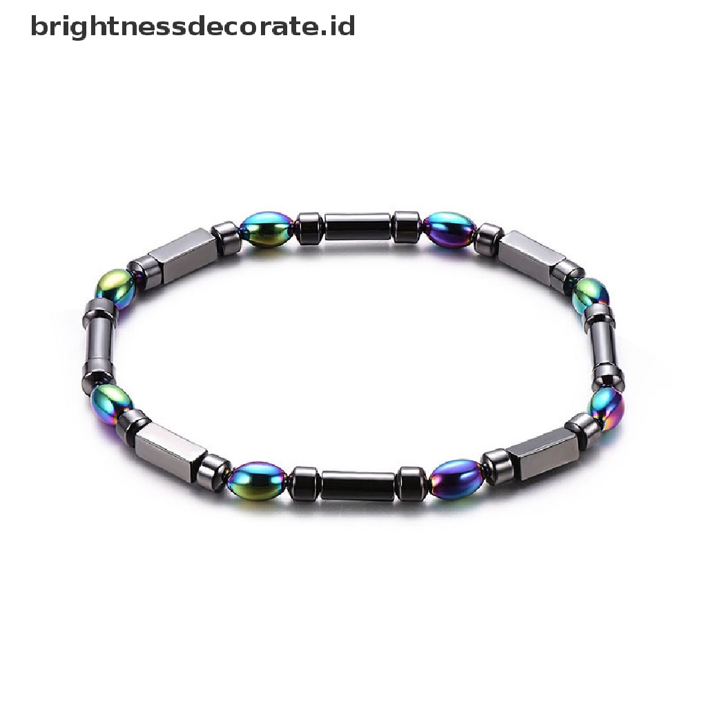 [Birth] Magnetic Beads Batu Hematite Perawatan Kesehatan Penurunan Berat Badan Gelang Kaki Perhiasan [ID]