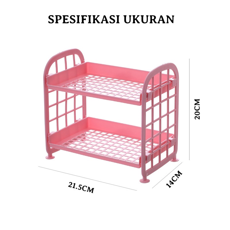 [EIKE] RAK 2 SUSUN PLASTIK / RAK DAPUR MULTIFUNGSI / RAK BUMBU / RAK KECAP / RAK KAMAR MANDI / RAK DAPUR