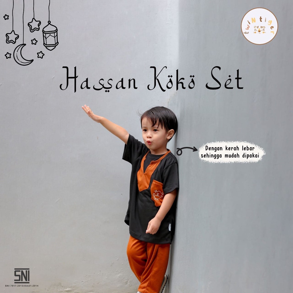 Twin Tiger Hasan Koko Set - Setelan Baju Muslim Anak/Setelan Muslim