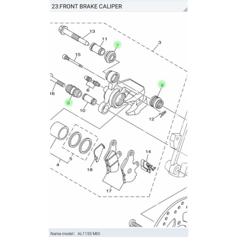 seal boot cakram depan yamaha mio sporti lama