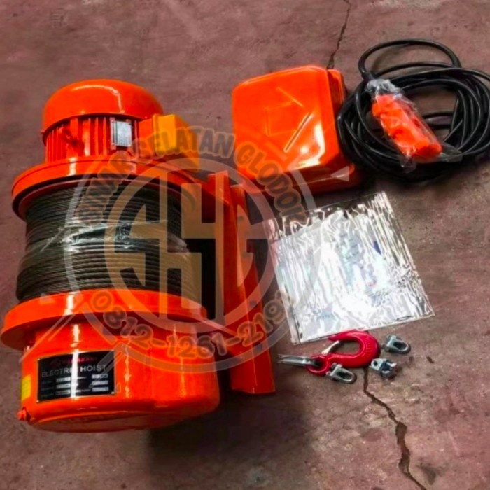 Katrol Nagasaki Winch Electric Hoist Wire Rope Hoist 5 Ton X 100 Meter