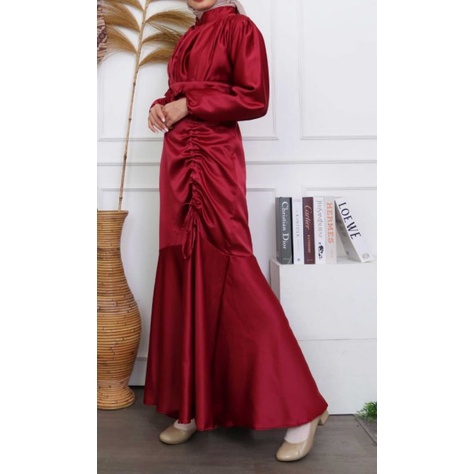 MAXY VANYA SILK, VELVET SATIN, GAMIS HIJAB MUSLIM, MAXY DRESS