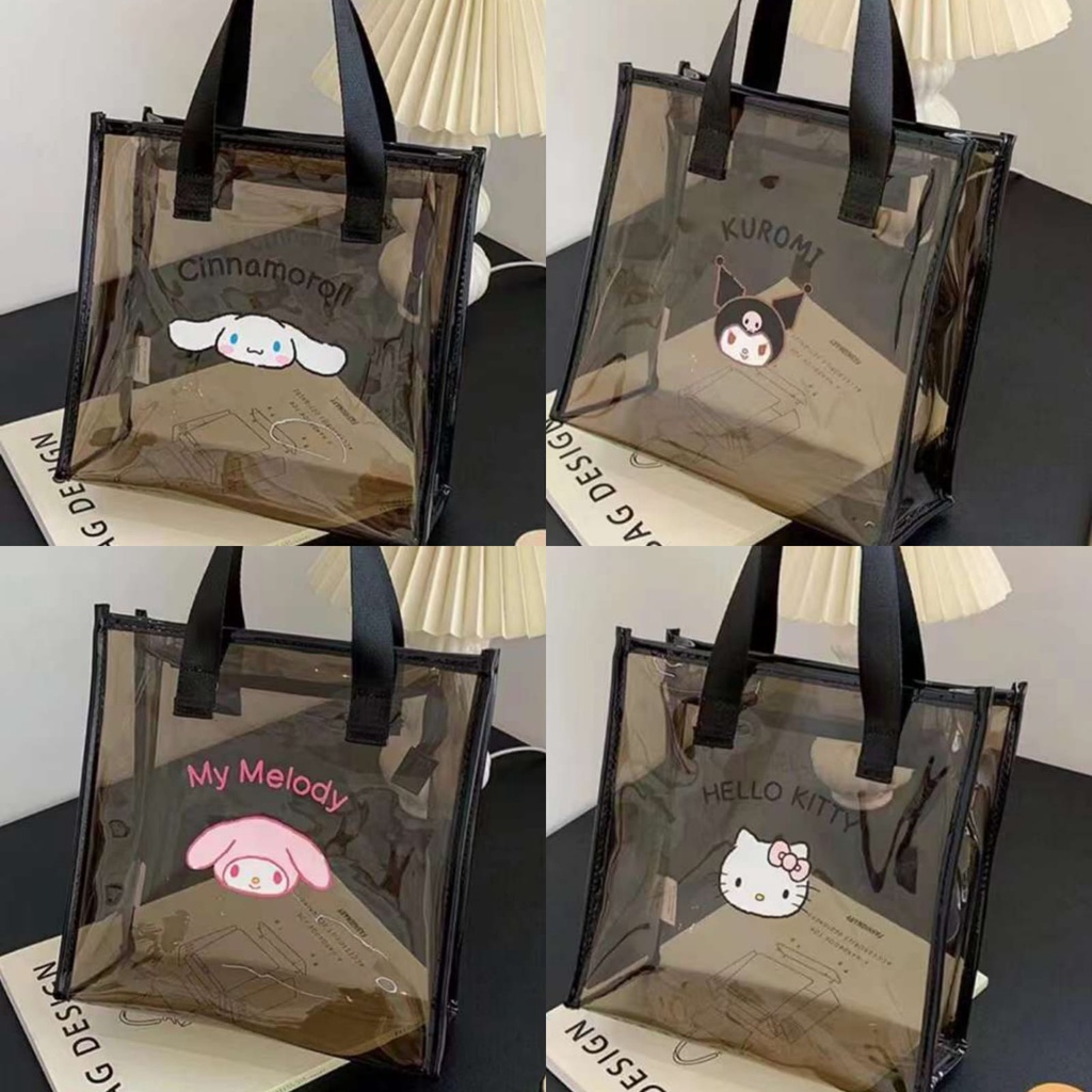 TOTEBAG BENING HELLO KITTY SANRIO | TAS TENTENG HITAM HELLO KITTY