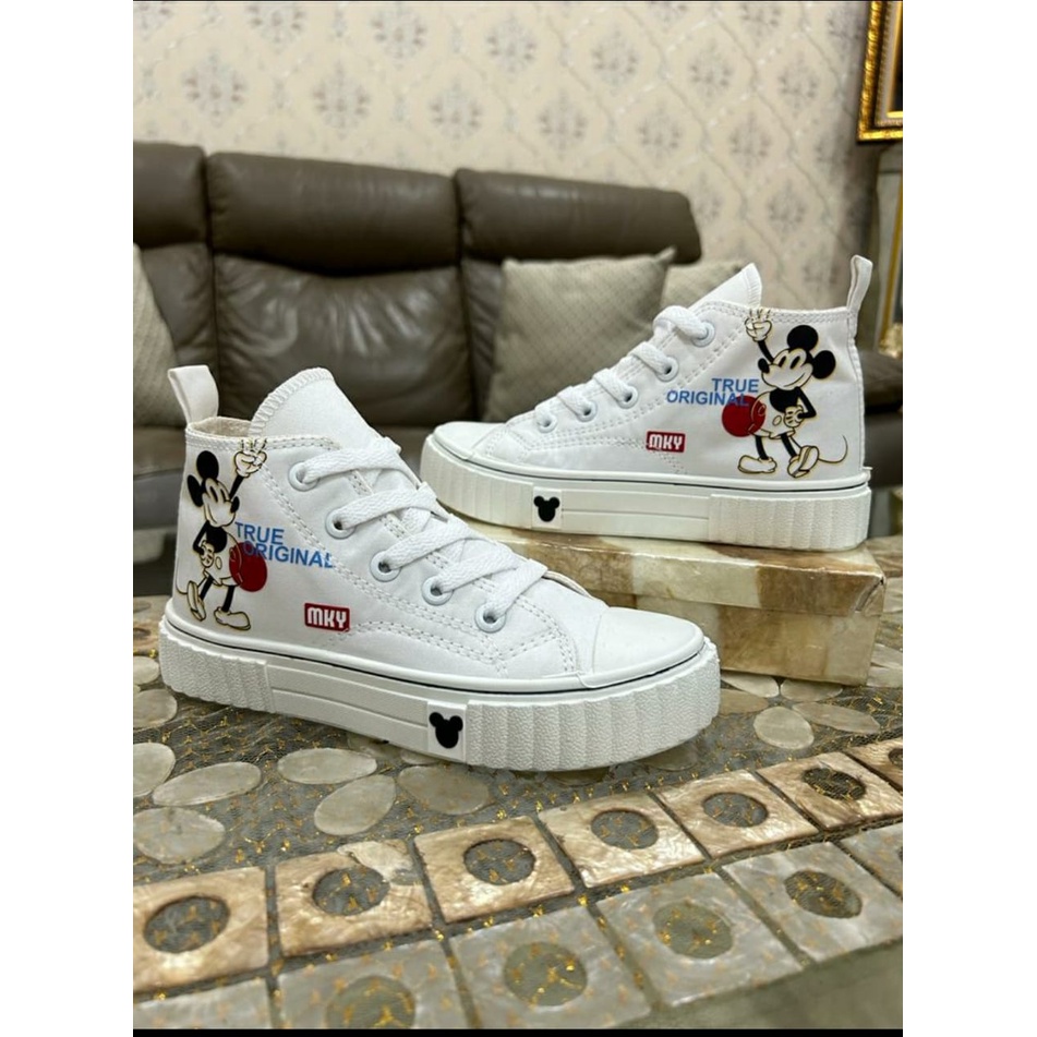 Sepatu Wanita Sneakers High Mickyy_One Premium Import PTB005
