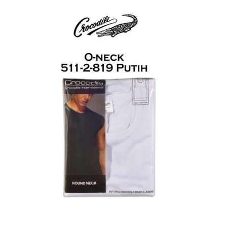 CROCODILE Kaos Singlet Pria 511-819 ROUND-NECK - PUTIH Original