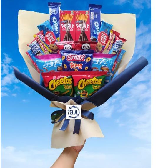 

12.12 ✨Promo✨ CUSTOM BUKET/paket/bingkisan Snack Ulang Tahun/Ultah/Wisuda 