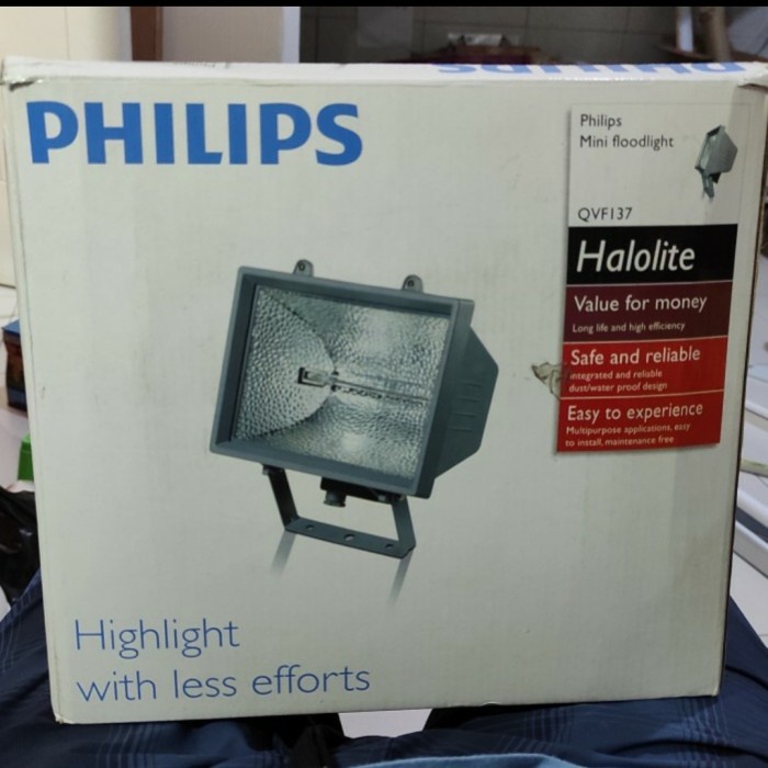 Lamp Set Kap Lampu Halogen 1000W Watt Halolite Qvf137 Lengkap Lampu Philips