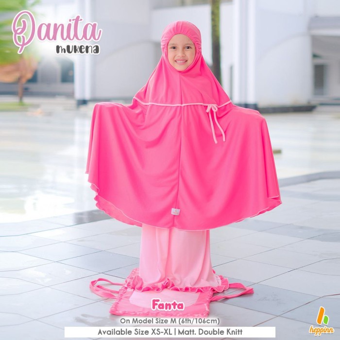 Mukena - mukena Qanita Mukena Anak Set Tas Sajadah bahan Kaos - fanta, XS nyaman premium bordir keki