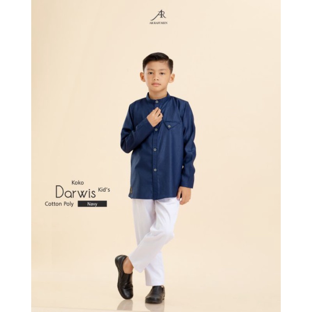 Koko Darwis kids arrafi premium lengan panjang Koko kemeja setelan