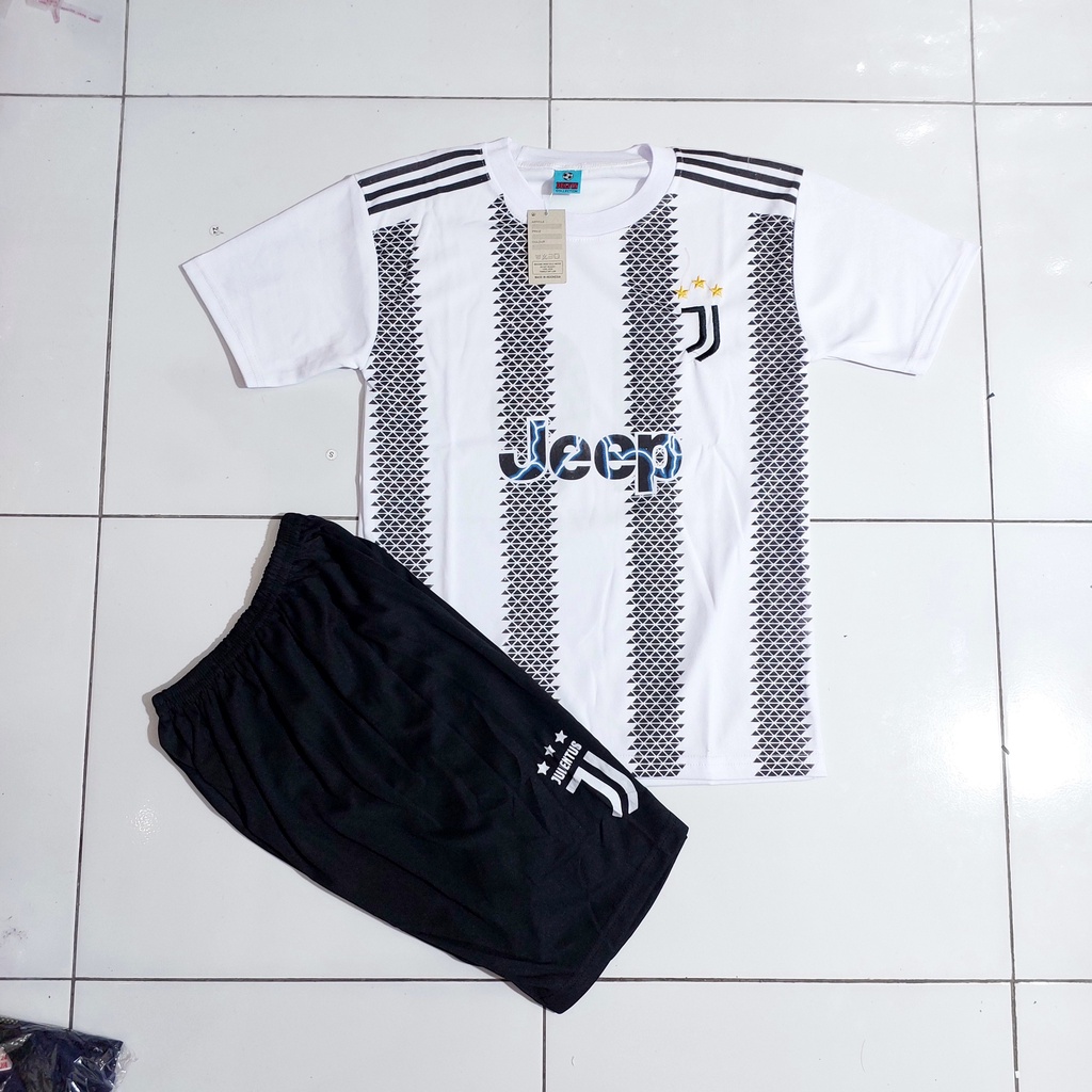 setelan baju bola anak/setelan baju futsal/baju bola juve-ntis putih/baju futsal murah