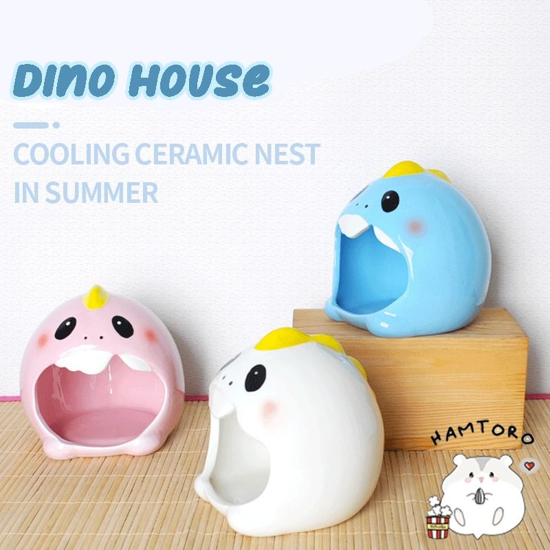 Dino House Mainan Rumah Keramik Hamster/Sugar Glider