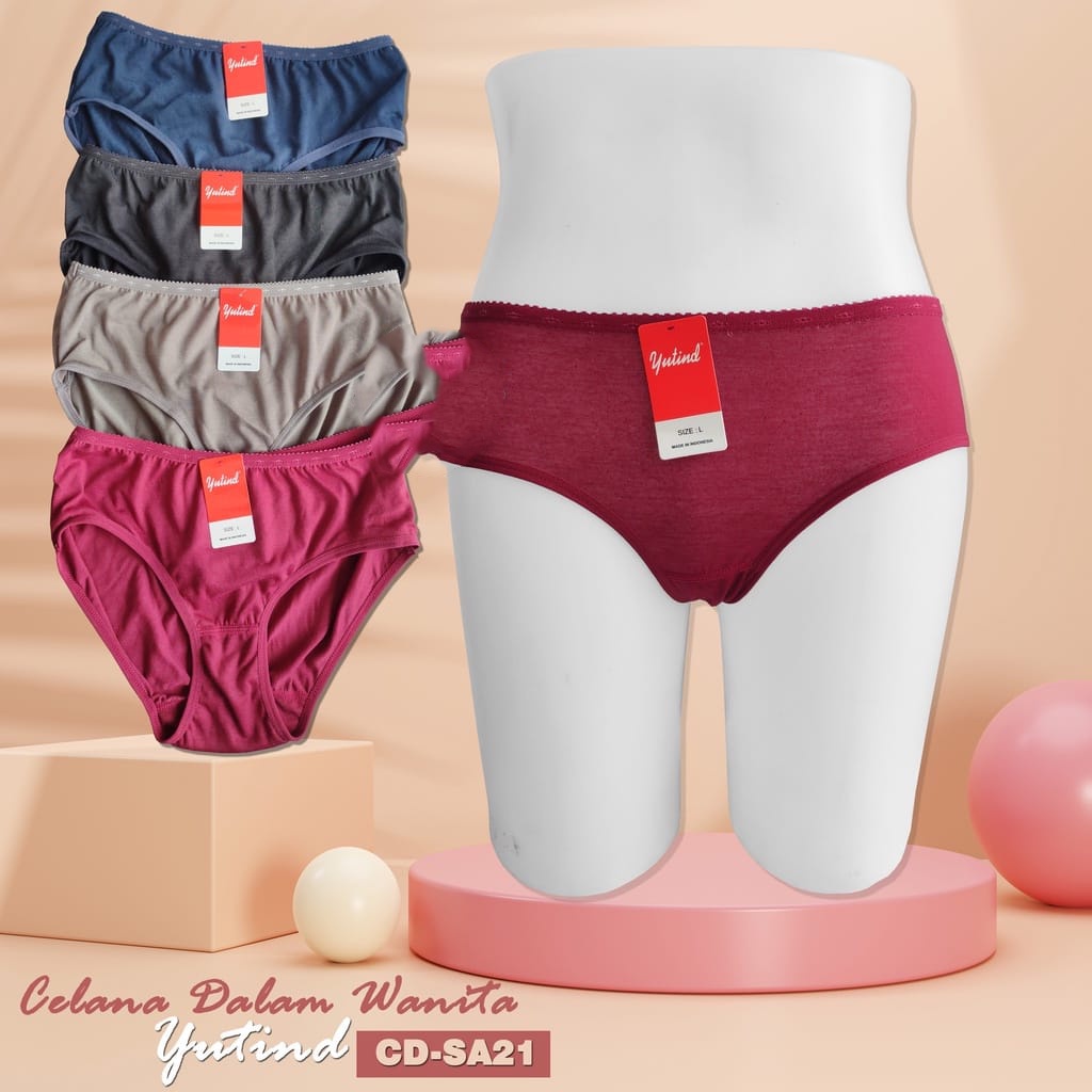 3 Pcs Celana Dalam Yutind SA 21 - CD Wanita - Warna Gelap / Tali Pinggang Kecil