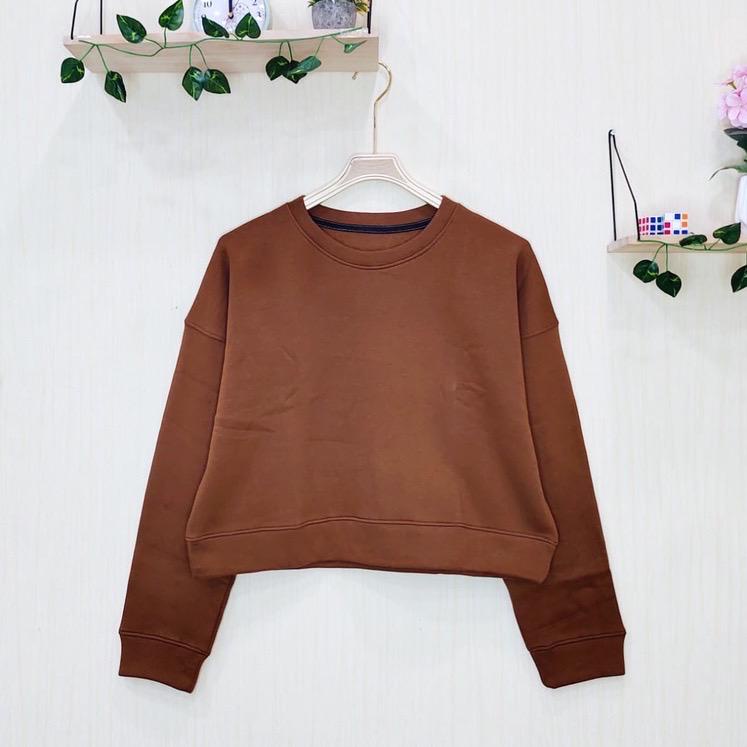 SWEATER Crop Oversize | Korean Sweater - CREWNECK Wanita