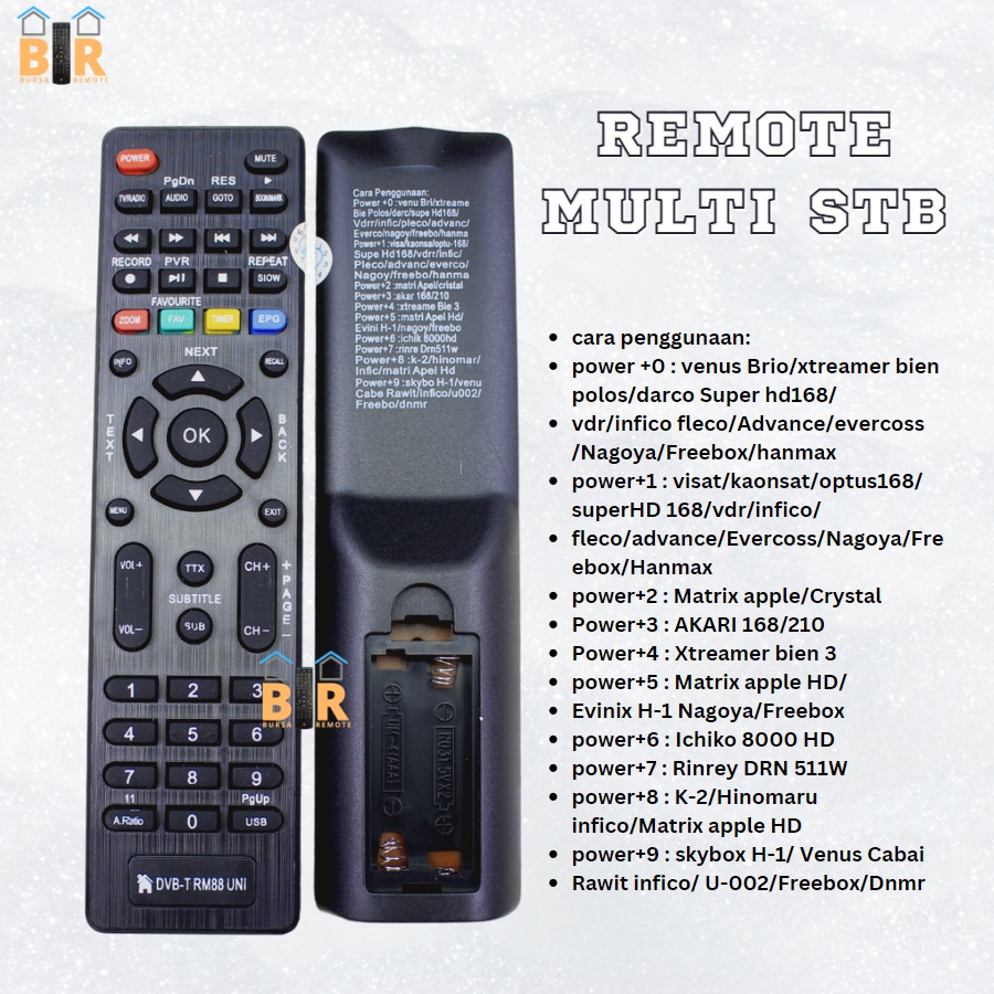 Remot / Remote MULTI UNIVERSAL SET TOP BOX STB DVB-T2 DVB RM88 UNI