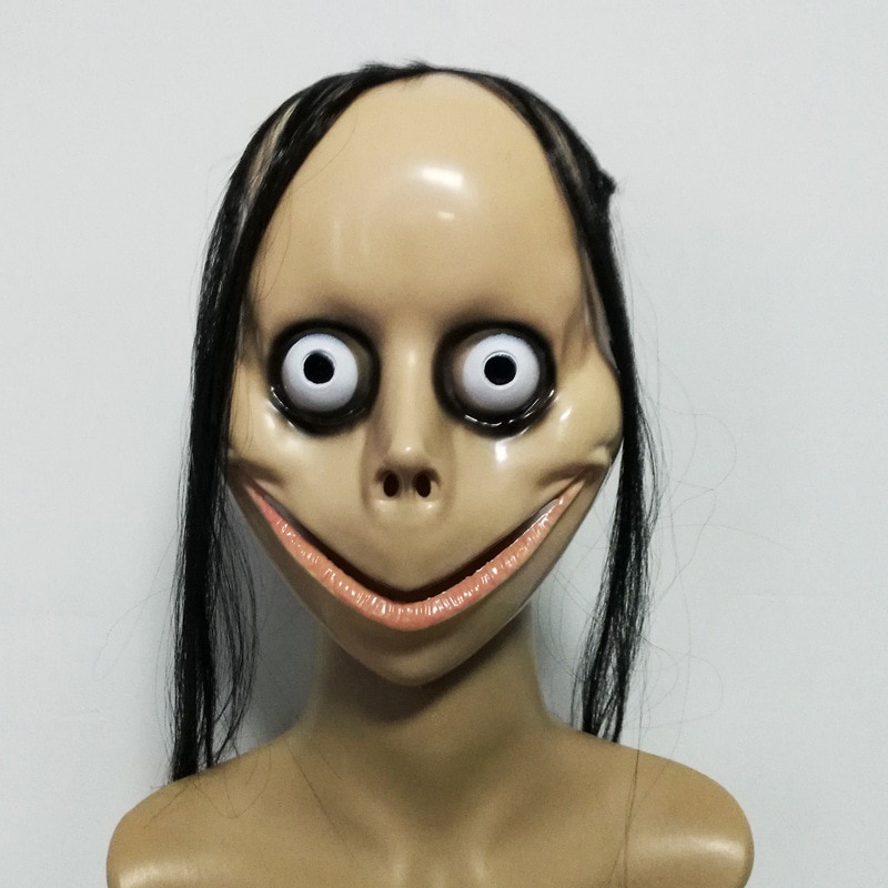 Topeng Hantu Momo Halloween Seram Rumah Hantu Prank Cosplay Scary Mask