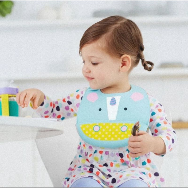 Skip Hop Zoo Silicone Bib - Celemek Makan Bayi &amp; Anak