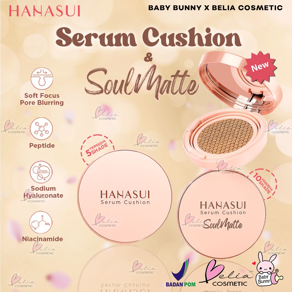 ❤ BELIA ❤ HANASUI Serum Cushion 15g | Foundation | Flawless | Natural Dewy Finish | Perfect Coverage | BPOM