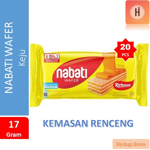 

Nabati Wafer Richoco Krim Keju Renceng isi 20 Kemasan 17 Gram