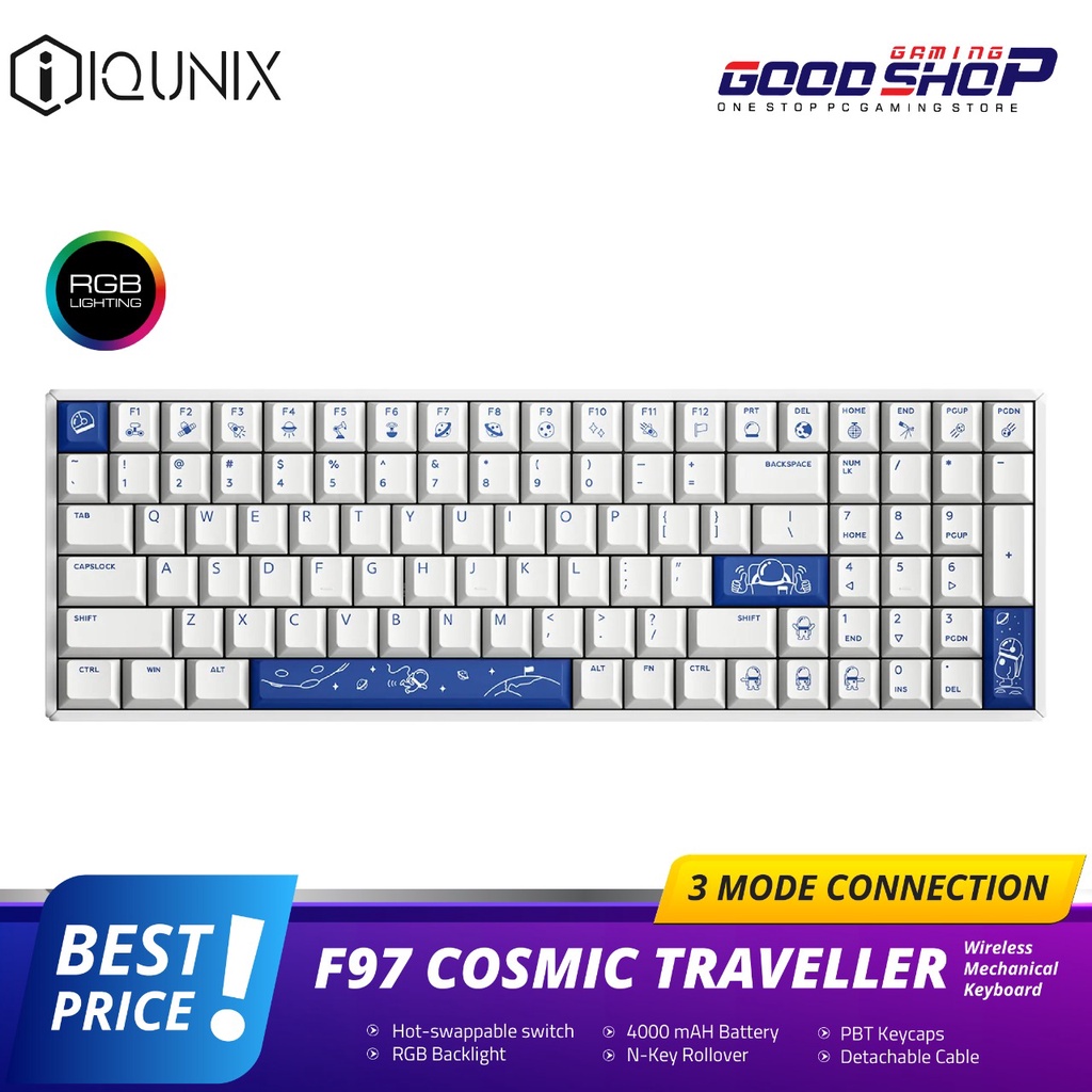 IQUNIX F97 Cosmic Traveller Wireless Mechanical Keyboard RGB LED