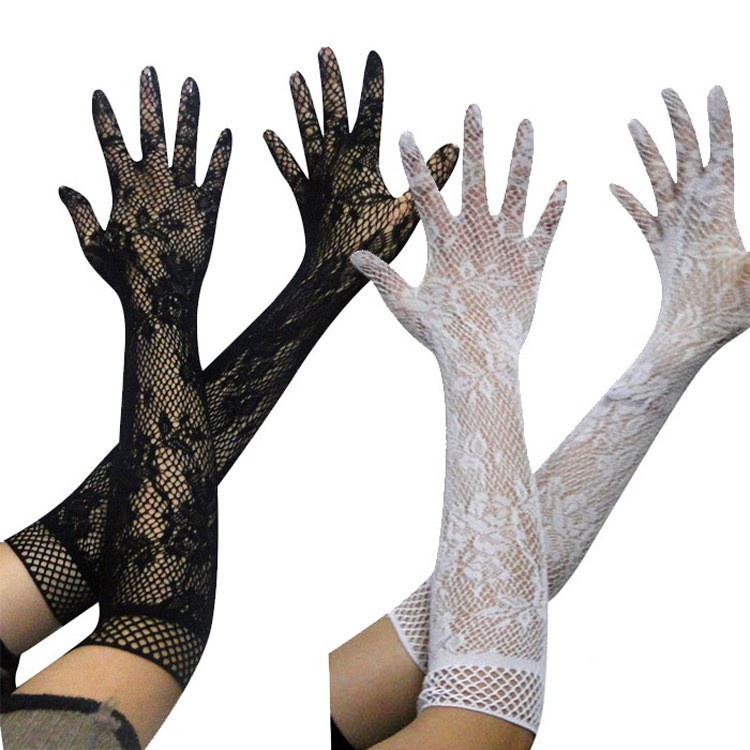 LTX-17 sarung tangan fishnet net jaring panjang wedding glove