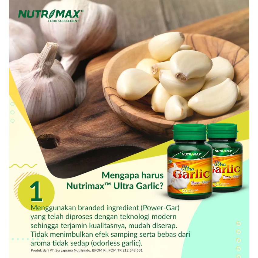 Nutrimax Ultra Garlic - Suplemen Penurun Tekanan Darah Tinggi &amp; Kolesterol