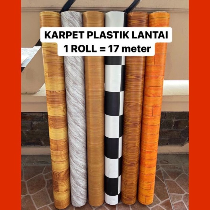 :=:=:=:=] KARPET PLASTIK LANTAI VINYL 1 ROLL (17 meter) / TAPLAK MEJA