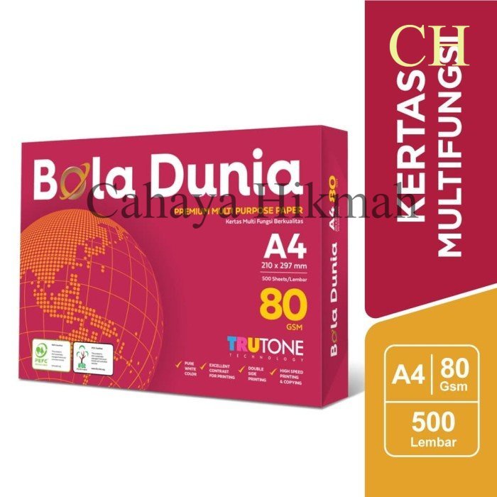 

Bola Dunia Kertas Fotocopy 80 GSM A4 berkualitas
