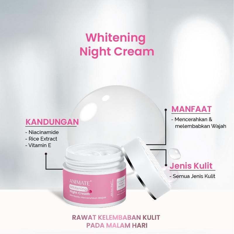 Animate Whitening Series 5in1 - Cream Pemutih Wajah - Skincare Wajah