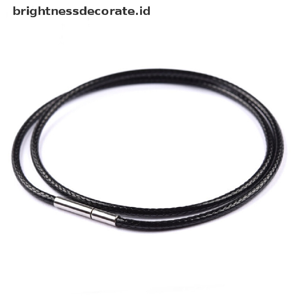 [Birth] Lilin Hitam Tali Kulit Stainless Steel Rotary Clasp Kalung Choker Tali Perhiasan [ID]