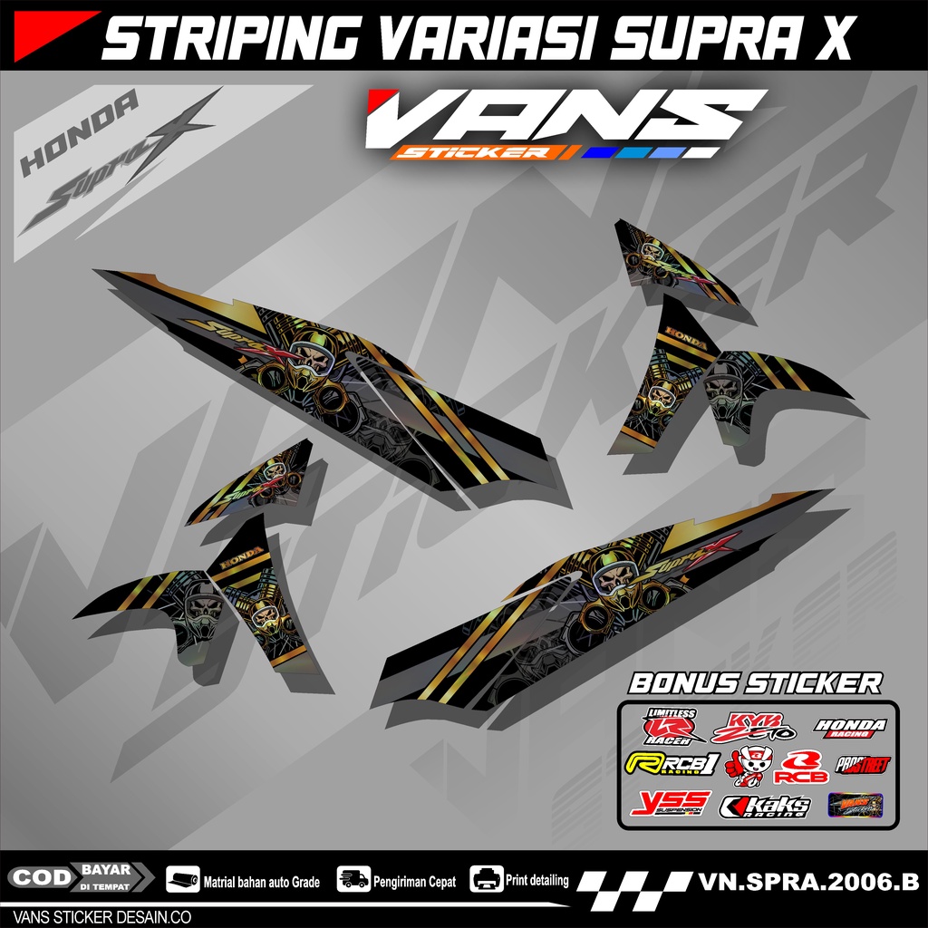 Striping supra X 125 2006 HOLOGRAM PELANGI,CHROME_list sticker variasi honda supra x 125 2006