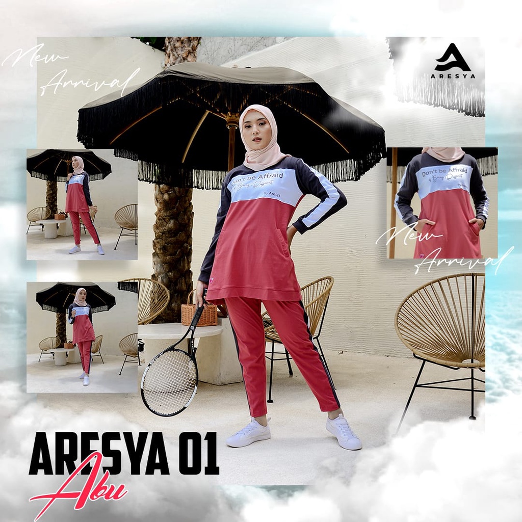 Setelan Baju Olahraga Senam Wanita Muslim ARESYA 01 By Aresya