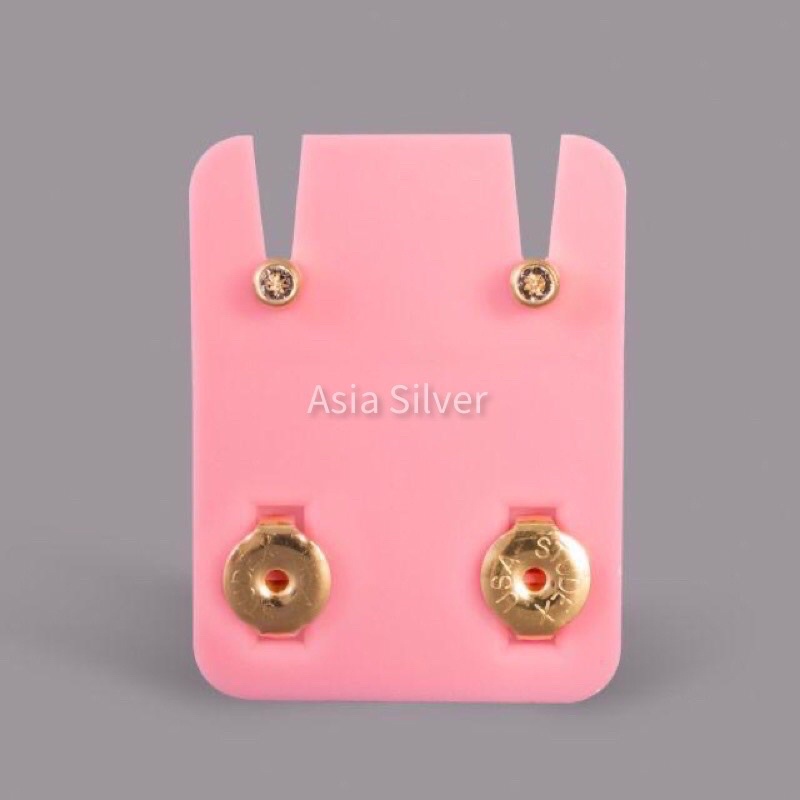 IML39 Anting Studex Tindik Bayi & Dewasa Gold dan Silver Ukuran Mini Mata Putih Asli USA Per Pcs -