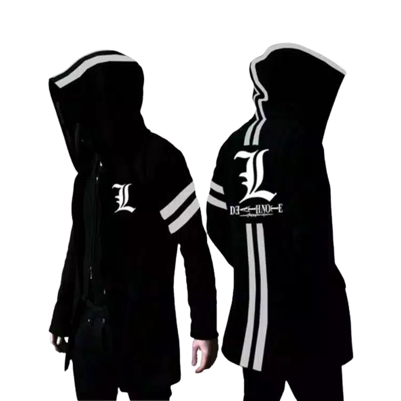 JUBAH DEATH NOTE / JUBAH ANIME DETEKTIF - JAKET JUBAH SERIAL MANGA BAHAN KATUN SIZE M L XL